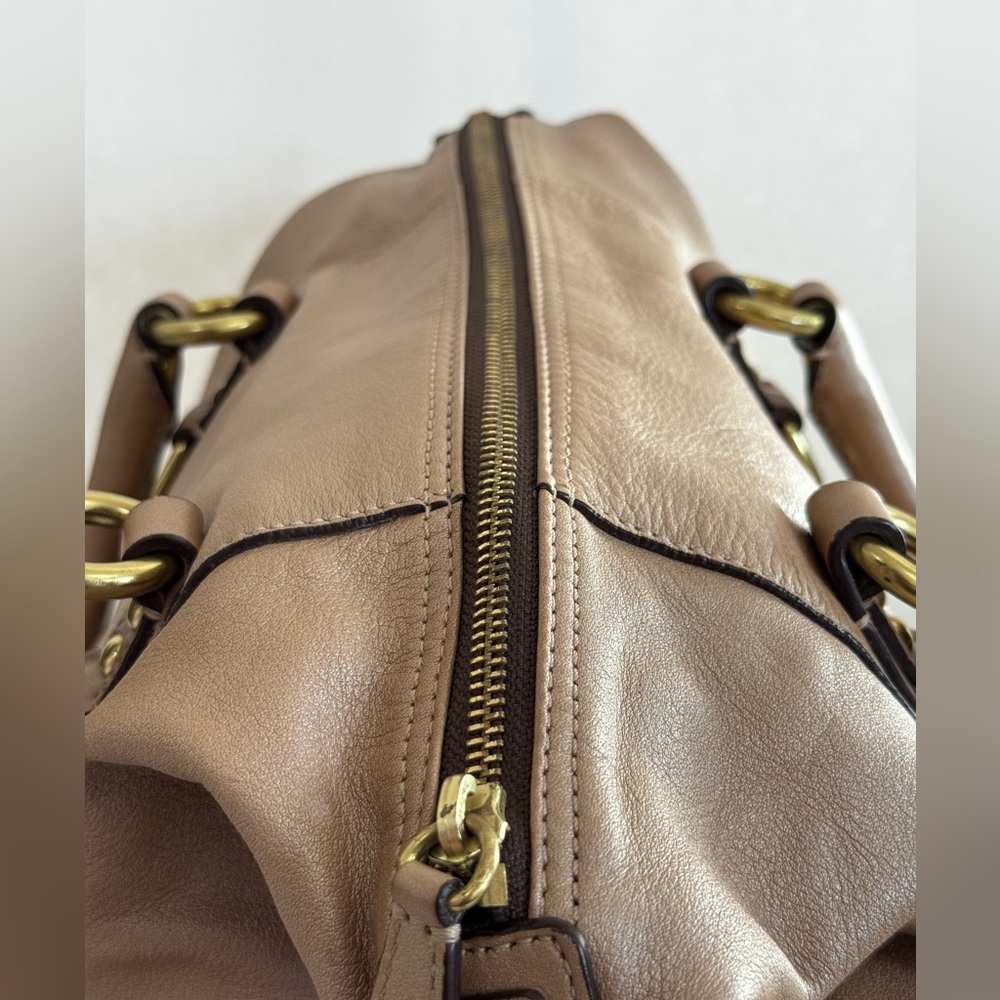 Coach Ashley Metallic Gold Leather Satchel with Crossbody Strap and Hangtag - Picture 8 of 11